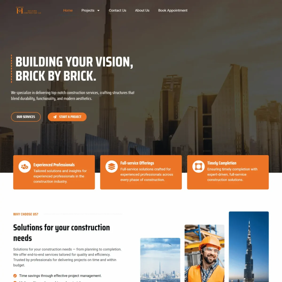 Dameer Building Contracting β WordPress Development Project by Talha Tech